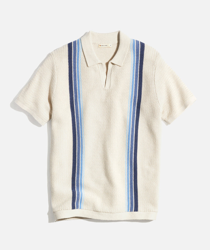 Conrad Vertical Stripe Sweater Polo