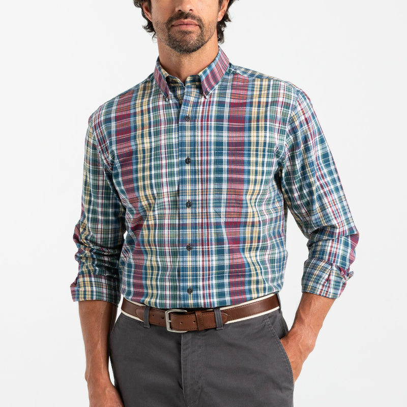 LS Cotton Slub Sport Shirt - Reid Plaid