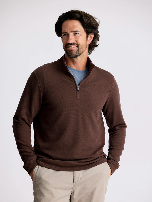 Mens Waffle Quarter Zip