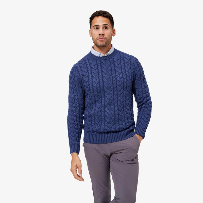 Redford Cable Knit Crewneck Sweater