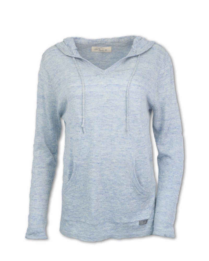 Heathered Linen Blend Knit Pullover