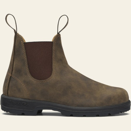 Side view of Brown slip on 585 Boot, Blundstone