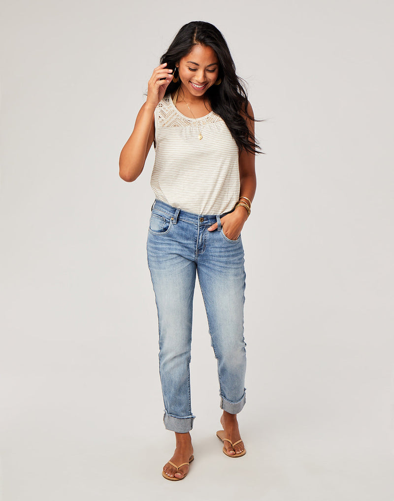 Front view of Woman wearing Carson Jeans