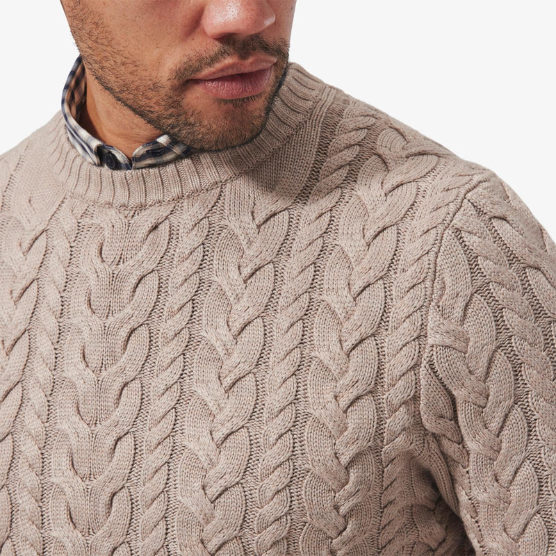 Redford Cable Knit Crewneck Sweater